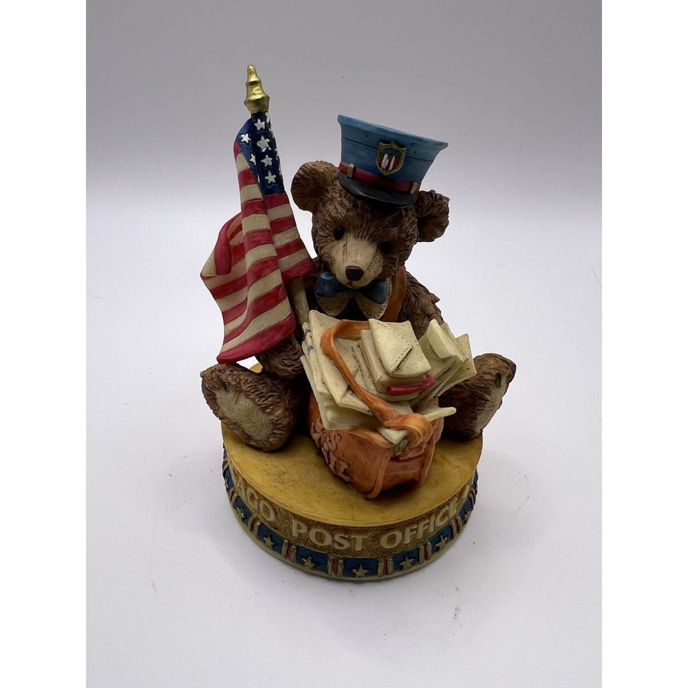 VTG Chicago Post Office 1936 4" Teddy Bear 1995 Possible Dreams Danko Figurine